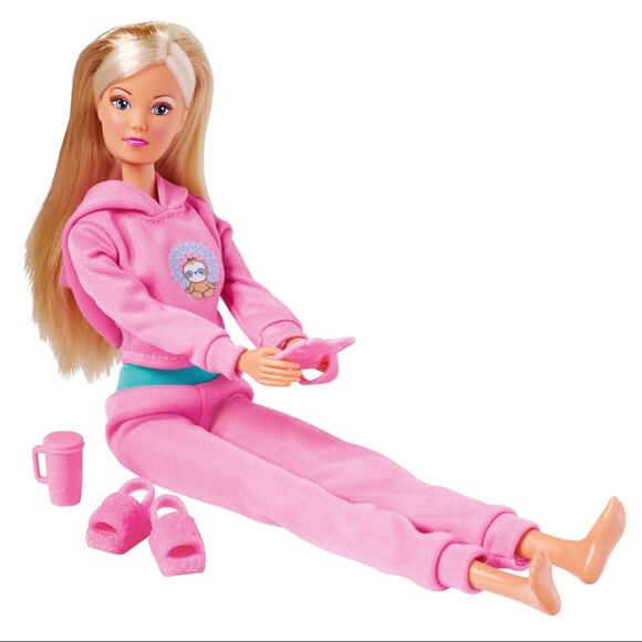 Steffi Love Relax Pop Blonde Doll Cozy Outfit Tablet Coffee Cup Play Set - Picture 3 of 7